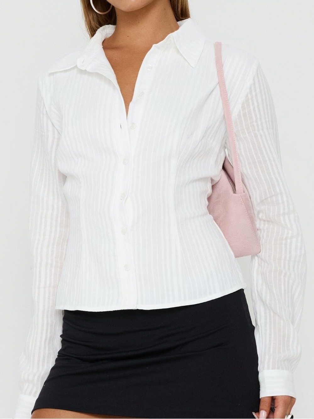 Princess Polly Fogler Shirt White Sz 4